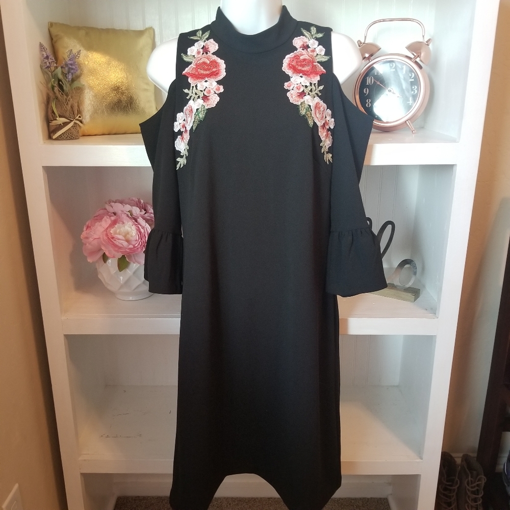 Jax Embroidered Cold Shoulder Dress